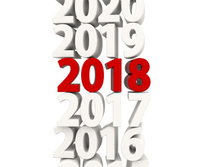 2018 Happy New Year symbol with other years