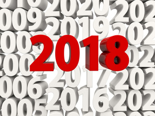 2018 Happy New Year symbol with other years