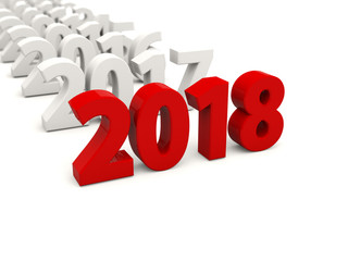 2018 Happy New Year symbol with other years
