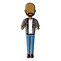 Young man cartoon icon vector illustration graphic design