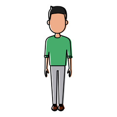 Young man cartoon icon vector illustration graphic design