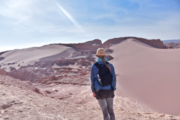 Fototapeta premium Woman at El Valle de la Luna