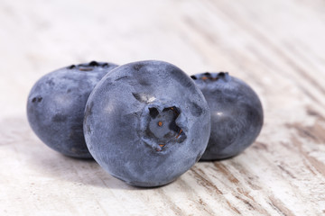 Fruits of northern highbush blueberry (Vaccinium corymbosum), close up