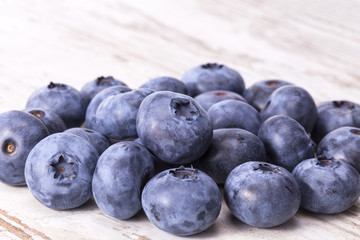 Fruits of northern highbush blueberry (Vaccinium corymbosum), close up