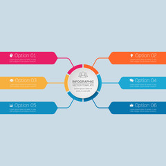 Vector infographic template for diagram, graph, presentation, chart, business concept with 6 options.