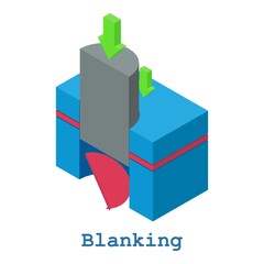 Blanking metalwork icon, isometric 3d style