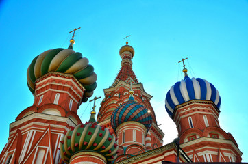 Fototapeta na wymiar St. Basil's Cathedral on Red square in summer day. Moscow, Russia