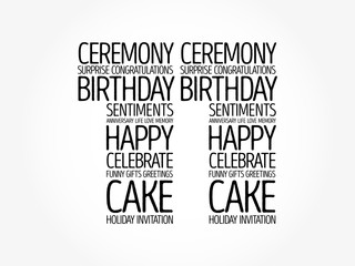 Happy 11th birthday word cloud collage concept