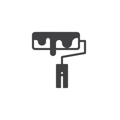 Paint roller icon vector, filled flat sign, solid pictogram isolated on white. Symbol, logo illustration.