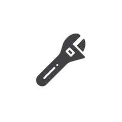 Wrench work tool icon vector, filled flat sign, solid pictogram isolated on white. Symbol, logo illustration.
