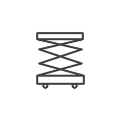 Lifting machine line icon, outline vector sign, linear style pictogram isolated on white. Symbol, logo illustration. Editable stroke