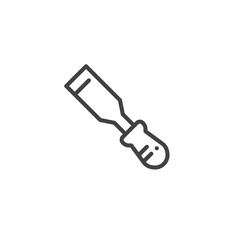 Chisel line icon, outline vector sign, linear style pictogram isolated on white. Symbol, logo illustration. Editable stroke