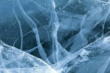 The texture of the ice. Winter background. - obrazy, fototapety, plakaty
