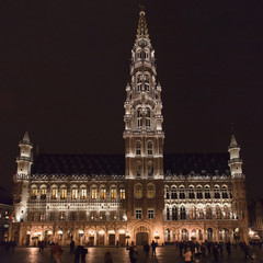 Fototapeta na wymiar Brussels Town Hall at Night