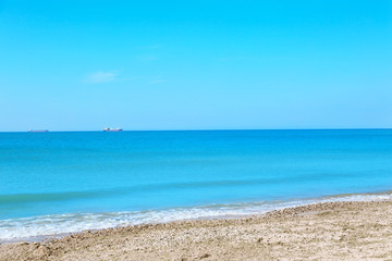 Fototapeta na wymiar View of beautiful blue sea at resort
