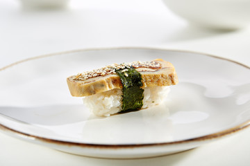 Exquisite Asian menu in the restaurant