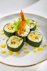 Exquisite Asian menu in the restaurant