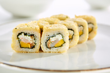 Exquisite Asian menu in the restaurant