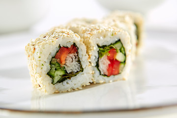 Exquisite Asian menu in the restaurant