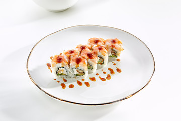 Exquisite Asian menu in the restaurant