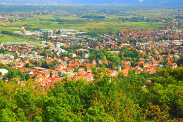 Fototapeta premium Samobor, touristic destination in Croatia, panoramic view