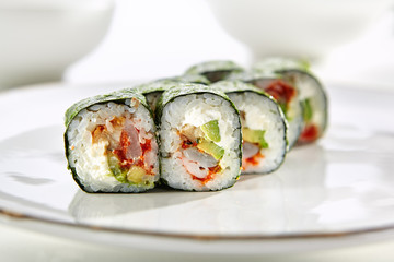 Exquisite Asian menu in the restaurant