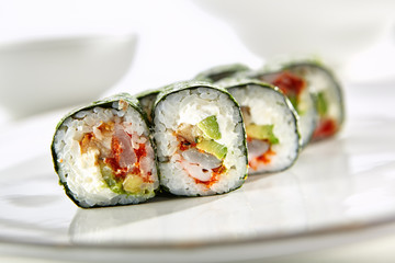 Exquisite Asian menu in the restaurant