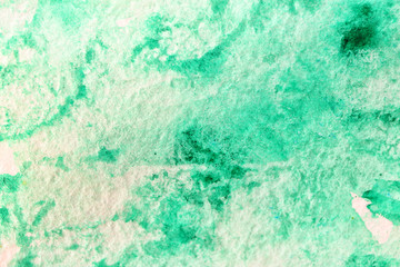 Green watercolor painting, close up