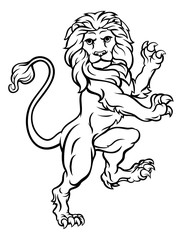 Lion Rampant Heraldic Crest Coat of Arms