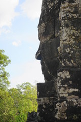 Gesichtsprofil im Bayon Tempel