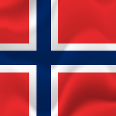 Fototapeta premium Norway waving flag. Vector illustration.