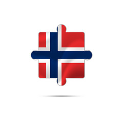 Isolated piece of puzzle with the Norway flag. Vector illustration.