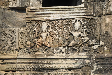 Steinrelief im Bayon Tempel