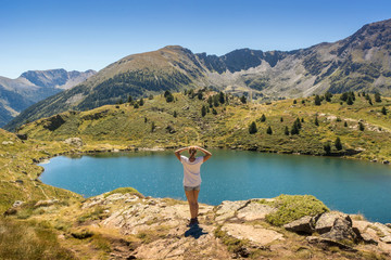 Obraz premium Lakes and ski lifts located in Andorra