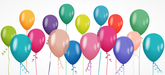 bannière ballons colorés