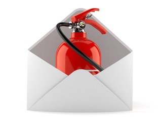 Fire extinguisher inside envelope