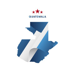 Fototapeta premium Guatemala map with waving flag. Vector illustration.