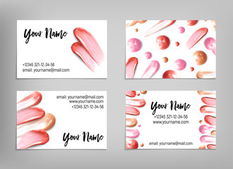 Makeup artist business card. Vector template.