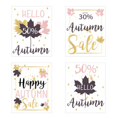Autumn sale cards/backgrounds in vector