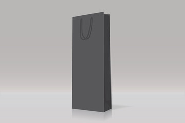 paper bag for alcohol easy to change colors mock up vector template