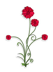 Red Flower Vector Sticker