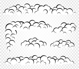 Isolated vector clouds steam or smoke, foam template for design illustration. - obrazy, fototapety, plakaty