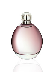 Perfume Cosmetics package Vector realistic mock up. Eau de toillete golden bottle Perfect for advertising, flyer, banner, poster. 3d illustration