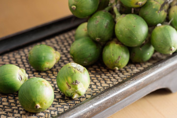 betel nut on tray.