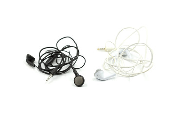 Black and white headphones