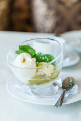 ice cream with syrup