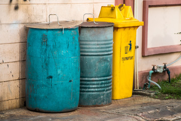 Trash placed on the floor.