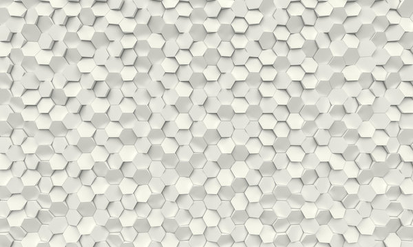 Fototapeta geometric 3d polygonal background with hexagonal shapes in concrete material, different thicknesses. nobody around.