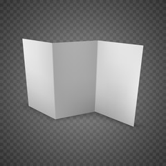 Mockup brochure. Half side view. Template ready for your design. Vector illustration. Isolated on transparent background.