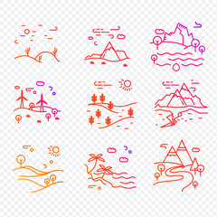 Simple Set of Eco Related Vector Line Icons.